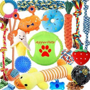 Dog Puppy Toys, Puppy Chew Toys for Fun and Teeth Cleaning, Dog Squeak Toys
